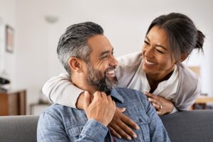 couple smiling at each other