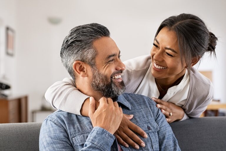 couple smiling at each other