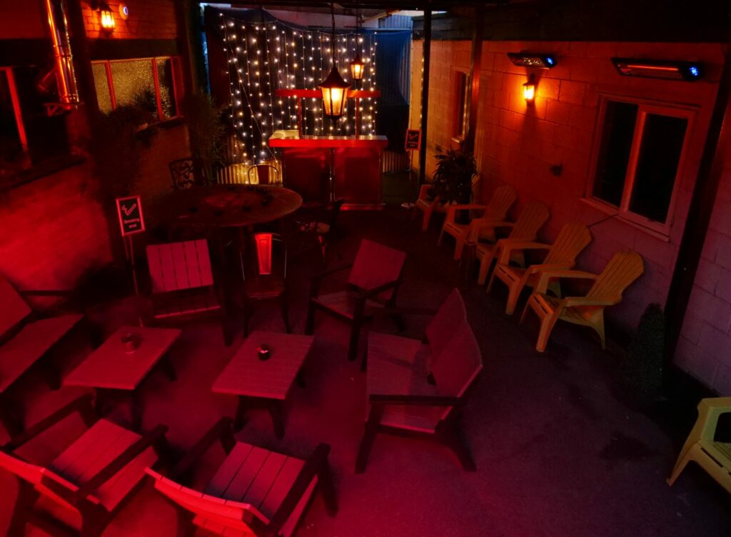 Interior of the swinger club Hellfire in London