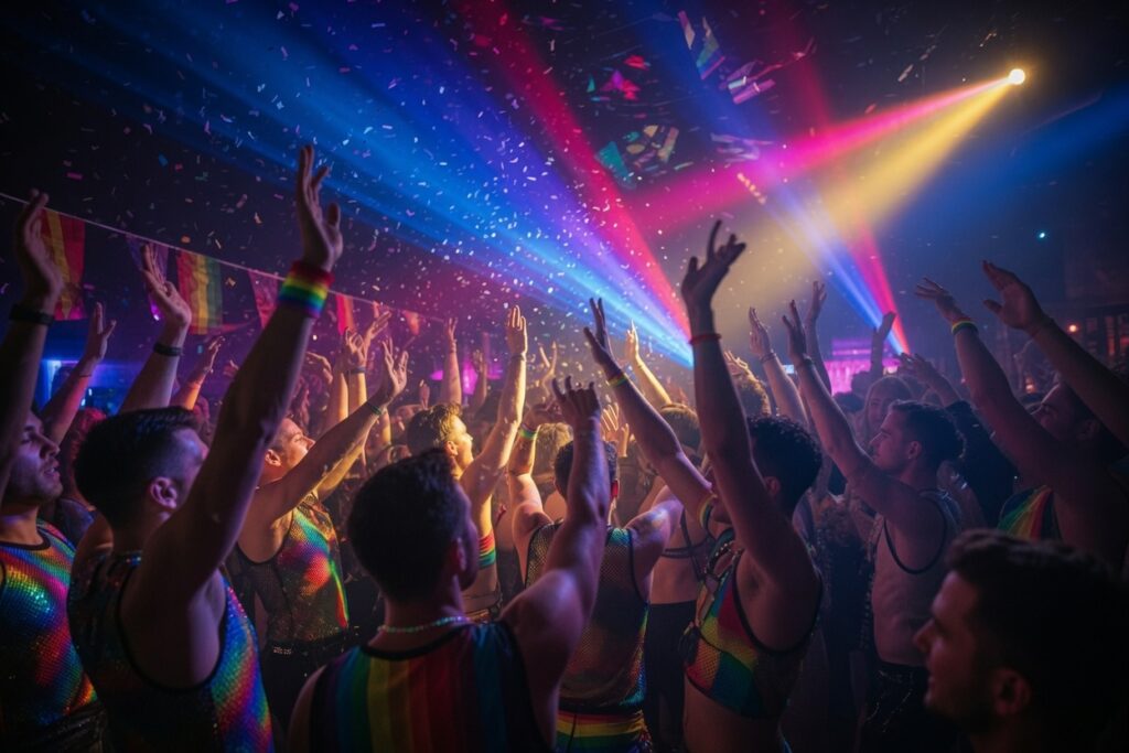 Gay, trans and LGBTQ+ people celebrating Pride