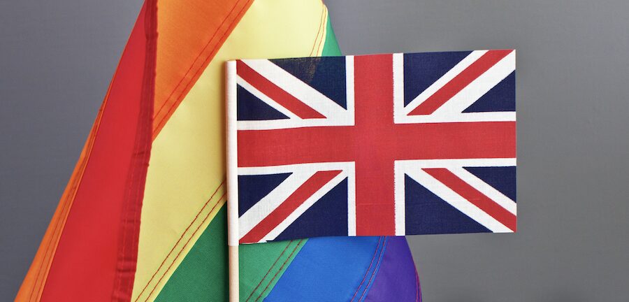 lbgtq and UK flags in one picture